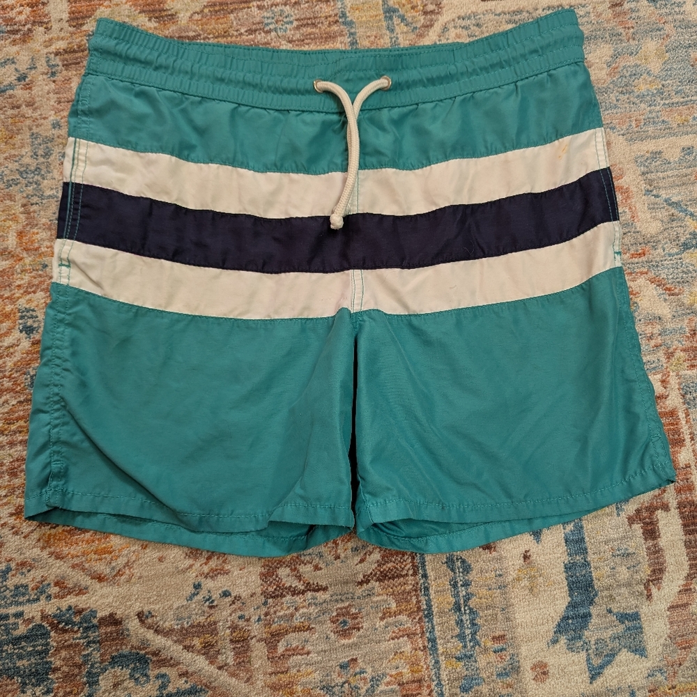 Teal and Navy Men's Shorts